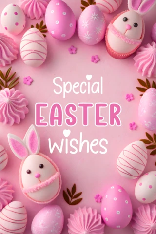 Plantilla de diseño con caprichosos deseos de Pascua para celebraciones festivas