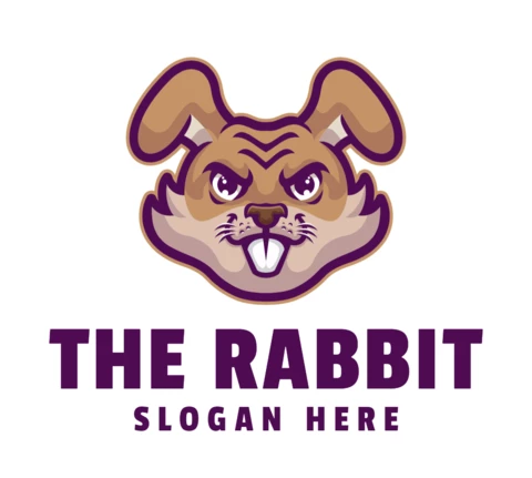 Modello di progettazione del logo del coniglio