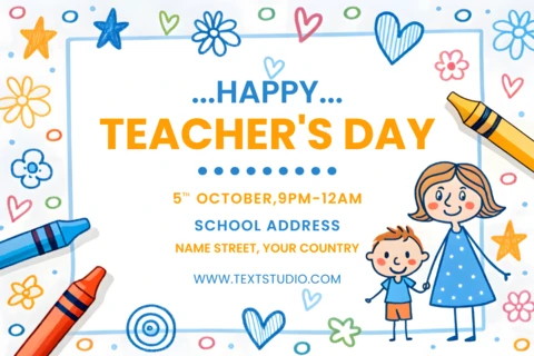 Whimsical Teacher's Day Celebration Template Design for Kids