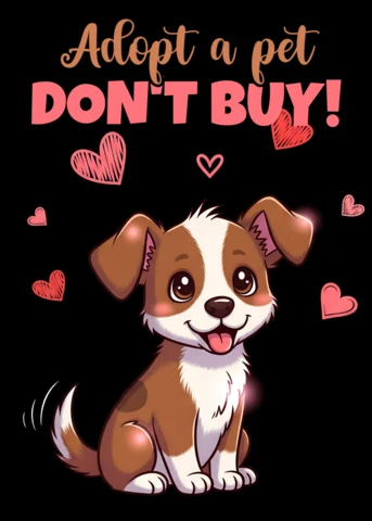 Adopt a Pet Dog Illustration Template for Posters and Merchandise Design