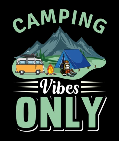 Camping Vibes Only T-shirt Design Template