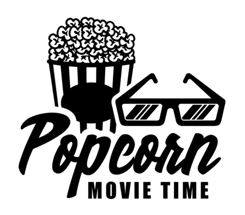 Popcorn Movie Time Logo Design Template