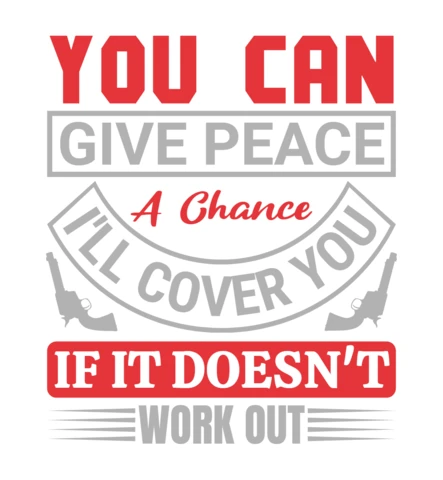 Bold Typography Design Template with Gun Motif and Peace Message