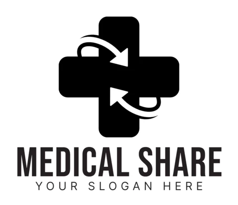 Design-Vorlage für das Medical-Share-Logo in Schwarz