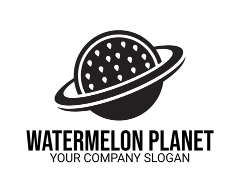 Plantilla de diseño del logotipo de Watermelon Planet