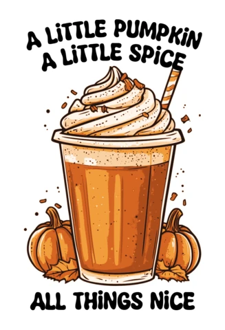 Pumpkin Spice Latte Design Template for Fall Apparel