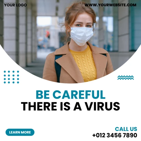 Coronavirus Awareness Medical Instagram Post Design Template