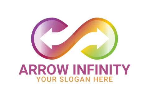Modèle de logo pour l'infini de la flèche