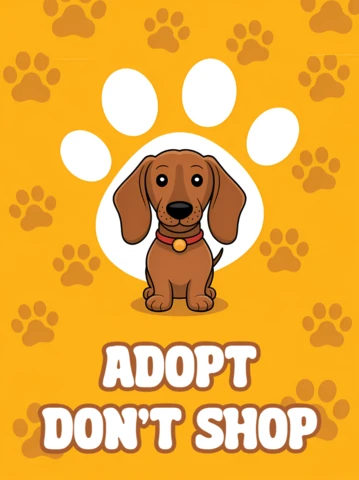 Plantilla de diseño de pósteres para adoptar, no comprar, perros.