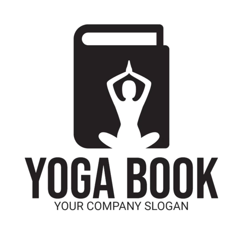 Modello di logo per libro di yoga