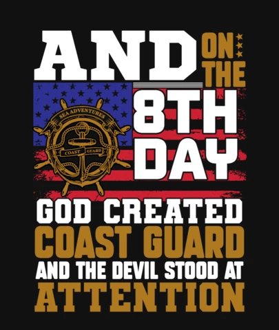 8th Day USA Coast Guard T-Shirt Design Template