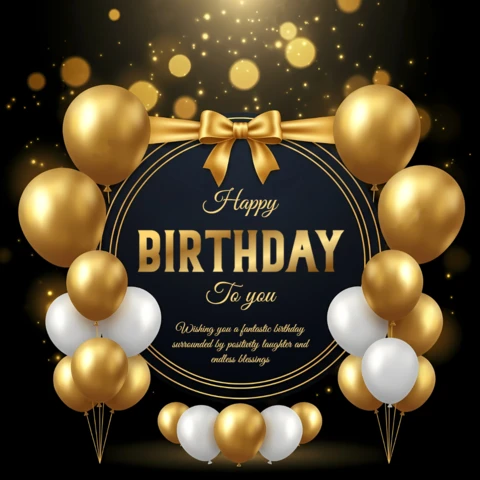 Elegant Birthday Balloon Design Template for Celebration Invitations