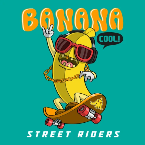 Modèle de design de skateboard banane pour les riders de rue