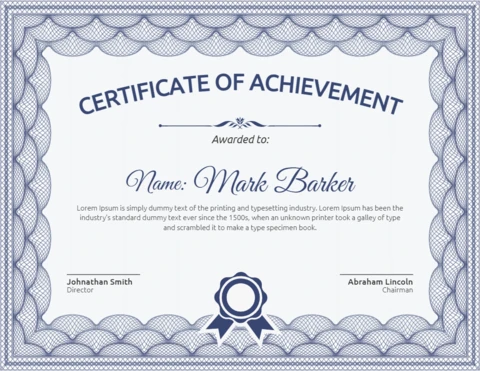 Luxury Elegant Professional Certificate Post Design Template
