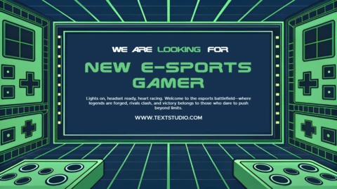 Retro E-Sports Gamer Recruitment Template Design
