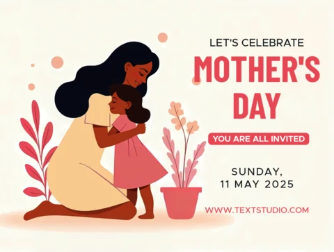 Mother's Day Celebration Template - Charming Illustrated Design for Invites