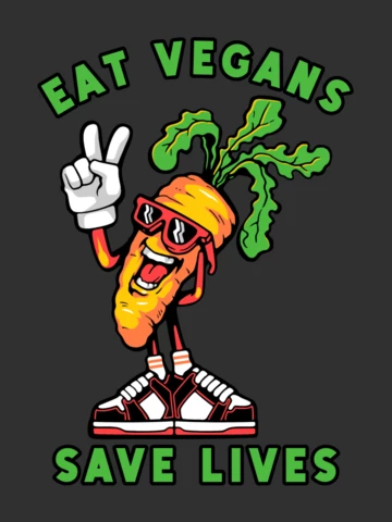 Funny Vegan With Carrot T-shirt Design Template
