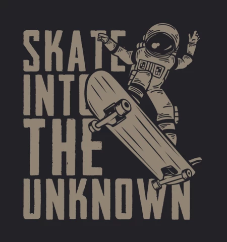 Astronaut Riding Skateboard Vintage T-shirt Design Template
