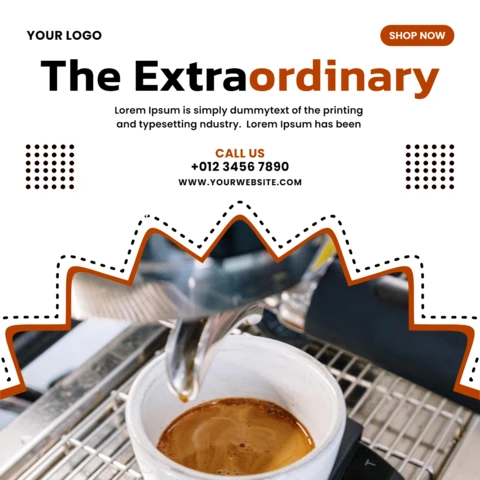 Extraordinary Coffee Shop Social Media Post Design Template
