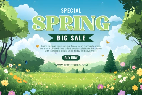 Spring Sale Design Template - Vibrant Nature Theme for Seasonal Promotions