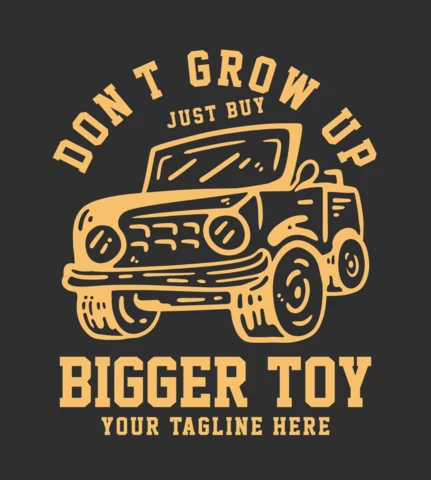 No crezcas cita plantilla de diseño de camiseta vintage jeep