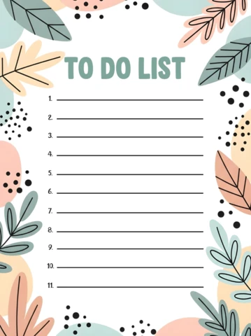 Floral To Do List Template Design for Organizing Tasks