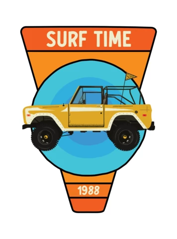 Summer Surf Car Badge Template Design