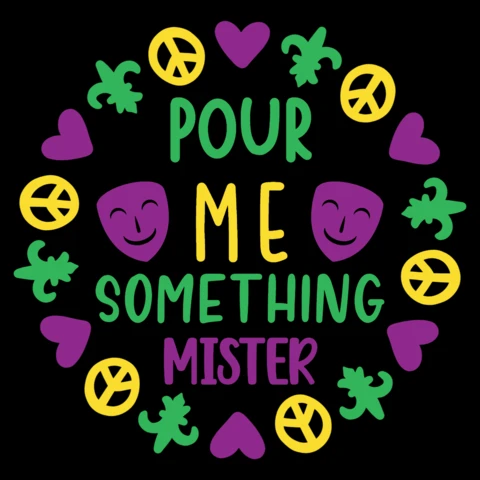 Colorful Retro Design Template: 'Pour Me Something Mister' Art