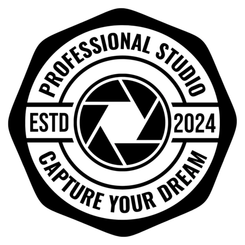 Photographer Studio Stamp Logo Design Template
