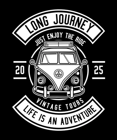 Modèle de conception de t-shirt "La vie est un bus d'aventure"