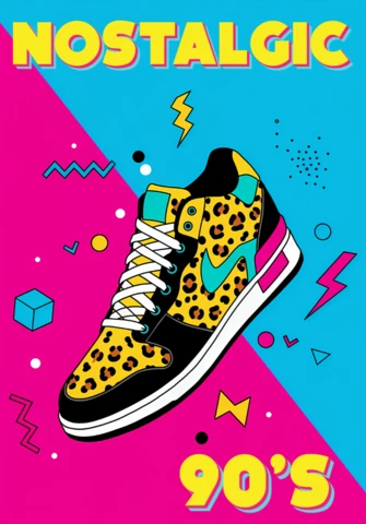 Nostalgic 90's Sneaker Design Template