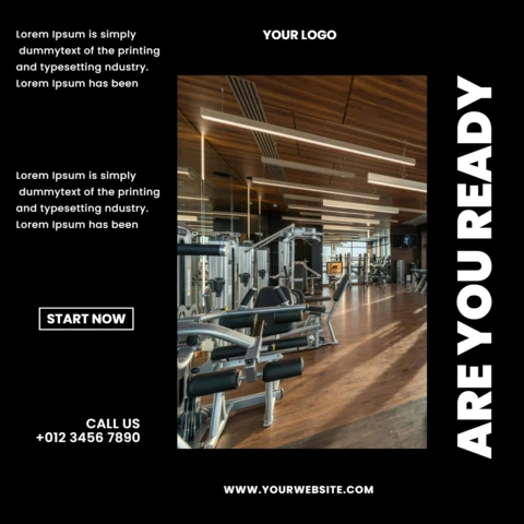 Modern Black Social Media Post Design Template
