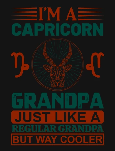 I'm A Capricorn Grandpa Zodiac Sign T-Shirt Design Template