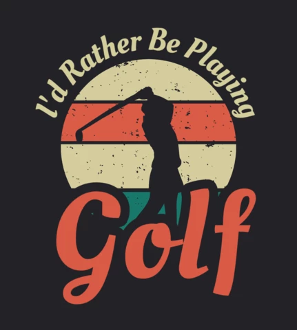 Silhouette Golfer Woman Vintage T-shirt Design Template