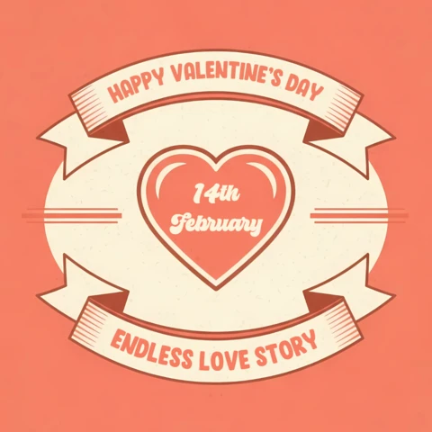 Valentine's Day Heart Design Template for Greeting Cards