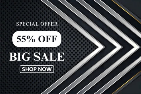 Modern Sale Design Template with Geometric Elements for Promotional Flyers