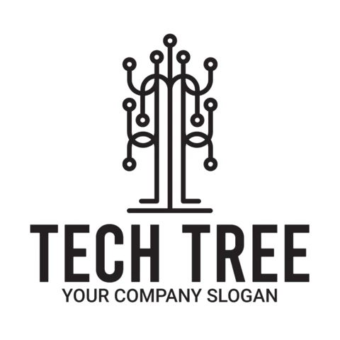 Tech baum logo design Vorlage