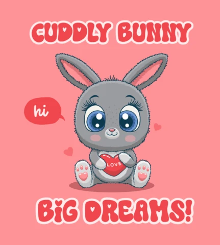 Cuddly Bunny Big Dreams Design Template for Kids