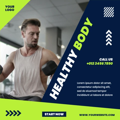 Impactful Neon Green Minimal Instagram Post Design Template