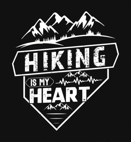 Hiking In My Heart T-Shirt Design Template