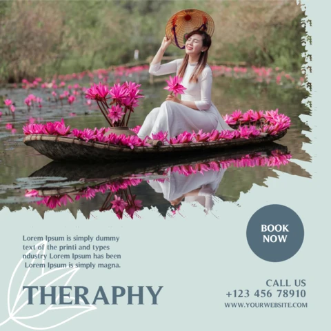 Zen Floral Textured Promotional Instagram Post Design Template