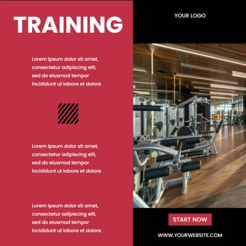 Training Gym Social Media Post Design Template