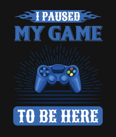 Hice una pausa en mi juego para estar aquí plantilla de diseño de camiseta de juegos