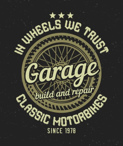Motorcycle Wheel T-Shirt Design Template