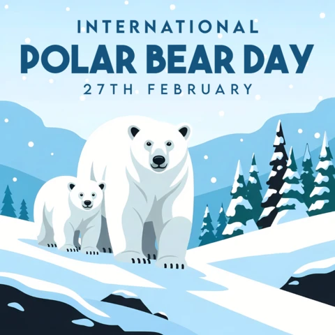 Polar Bear Day Celebration Design Template for Posters and Flyers