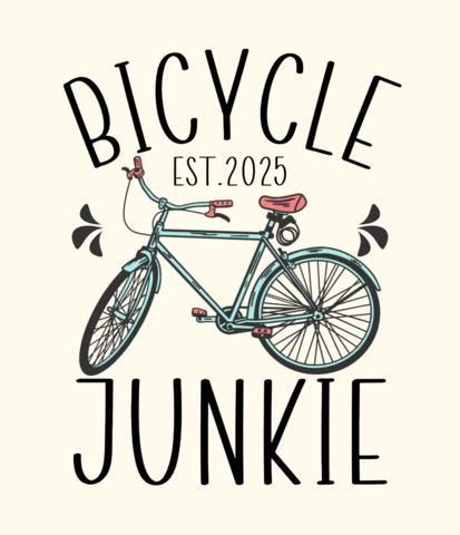 Bicycle Junkie Vintage T-shirt Design Template