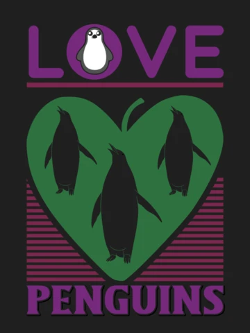Love Penguins Graphic Design Template for Creative Printable Projects