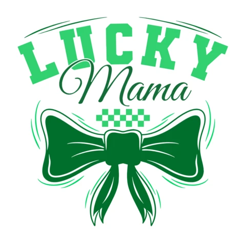 Szablon projektu koszulki z motywem "Luck mama bow"