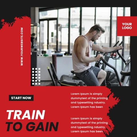 Powerful Marketing Red Paint Social Media Post Design Template