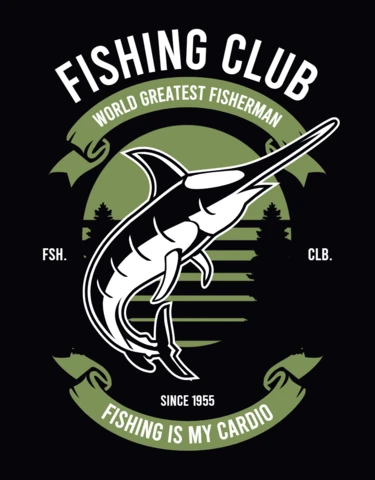Plantilla de diseño de camiseta para club de pesca